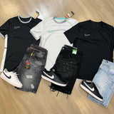Combo 9 Peças 3 Kits Completos NK Academy com Bermuda e Tênis
