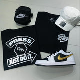 Combo Kit NK, 1 Tênis Air Jordan, 1 Boné, 1 Bag